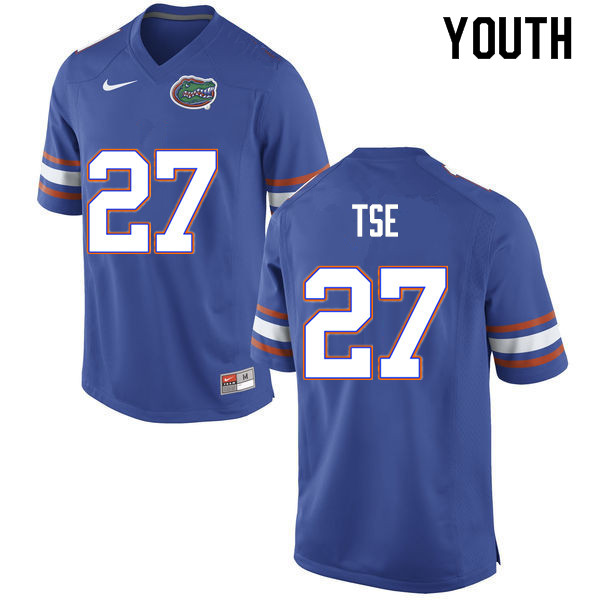 Youth #27 Joshua Tse Florida Gators College Football Jerseys Sale-Blue